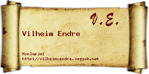 Vilheim Endre névjegykártya